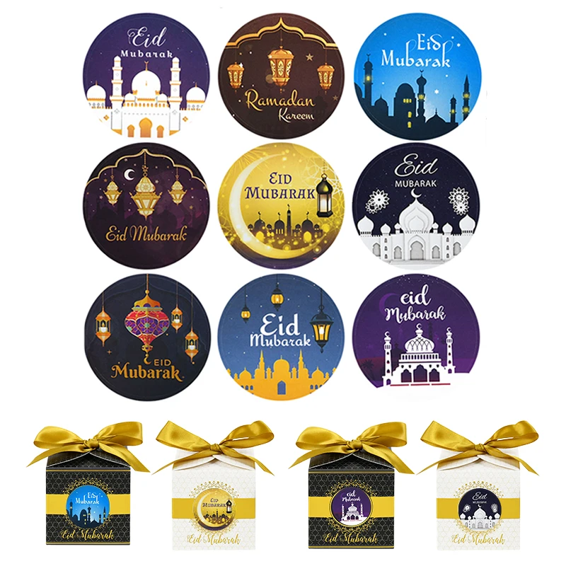

90/120pcs EID Mubarak Stickers Ramadan Decoration 2022 DIY Gift Sticker Label Muslim Eid Al Fitr Gifts Box Wrapping Tags Decor