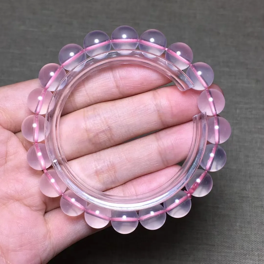 

Браслет из натурального розового кварца, 9 мм