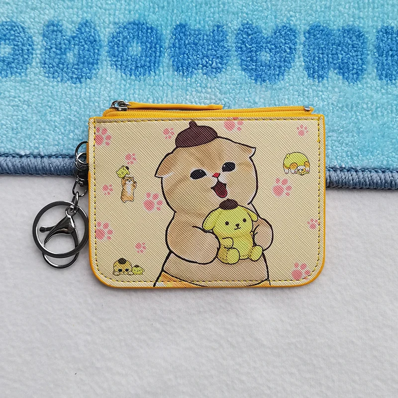 Sanrio кошка из ПУ кожи Милая Hello Kitty Kuromi аниме кошелек Kawaii Cinnamoroll помпон пурин