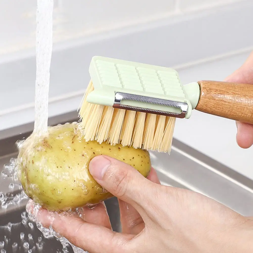 

Fruit And Vegetable Brush Lightweight Stainless Steel Comfortable Grip Fruit Brush Scrubber Peeler Cleaning Brush