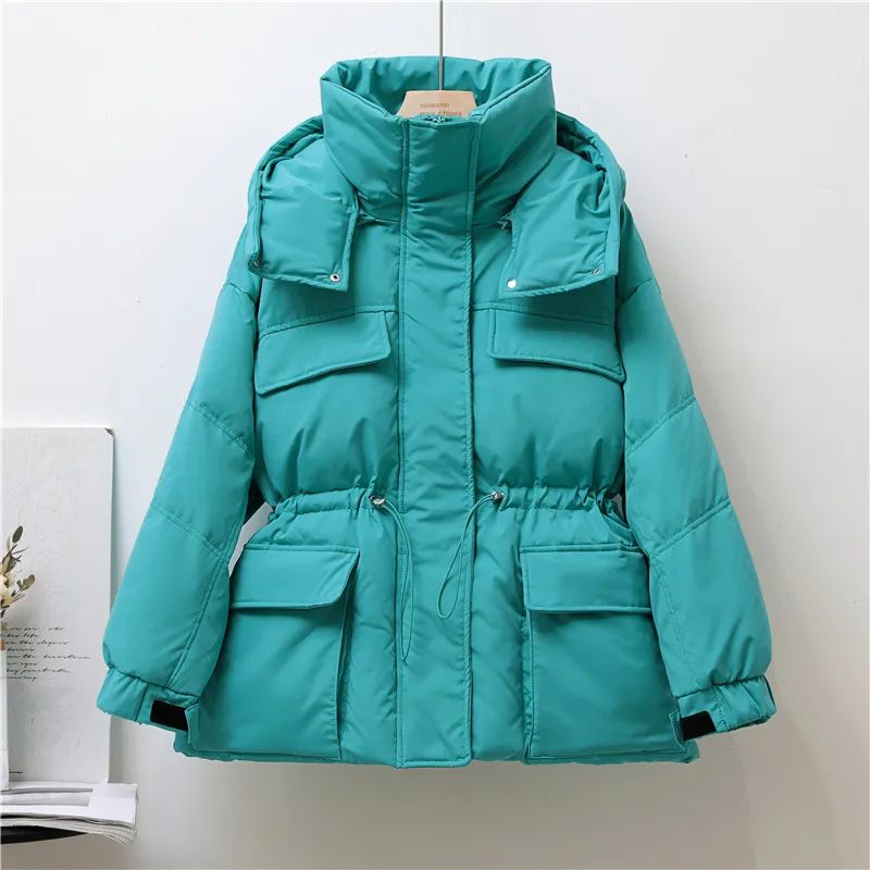 New Winter Women Hooded Thick Warm Short Down Parkas Casual Female Stand Collar 90%white Duck Down Coat Snow Outwear