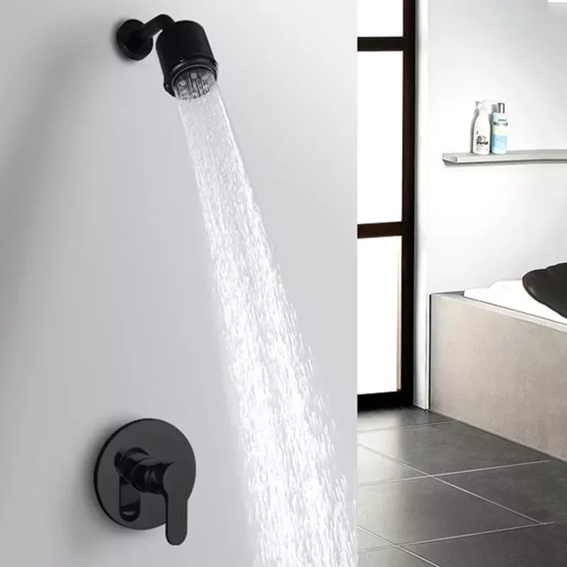 

Chrome Shower Faucet Wall Mounted Cold and Hot 2 Function Bathroom Shower Set All Metal High Pressure 3 Function Spray