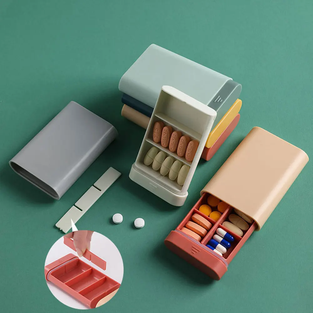 

Portable Weekly Pillbox Detachable Medicine Pill's Box PP Material Storage Dispenser for Travelling Practical Convenient