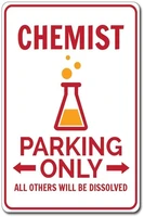 chemist parking only tin sign chemist parking sign chemist sign chemist decor chemist gift chemistry lover sign