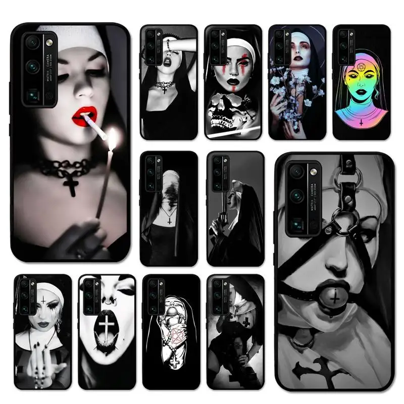 

Sister Nun Sexy Girl Smoke Phone Case For Huawei Honor V30 30 9X 7A Pro View 20 10 9 Lite 10I 8C 8X 5A Play Cover
