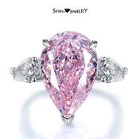 shipei luxury 925 sterling silver pear cut created moissanite gemstone wedding engagement women rings fine jewelry wholesale