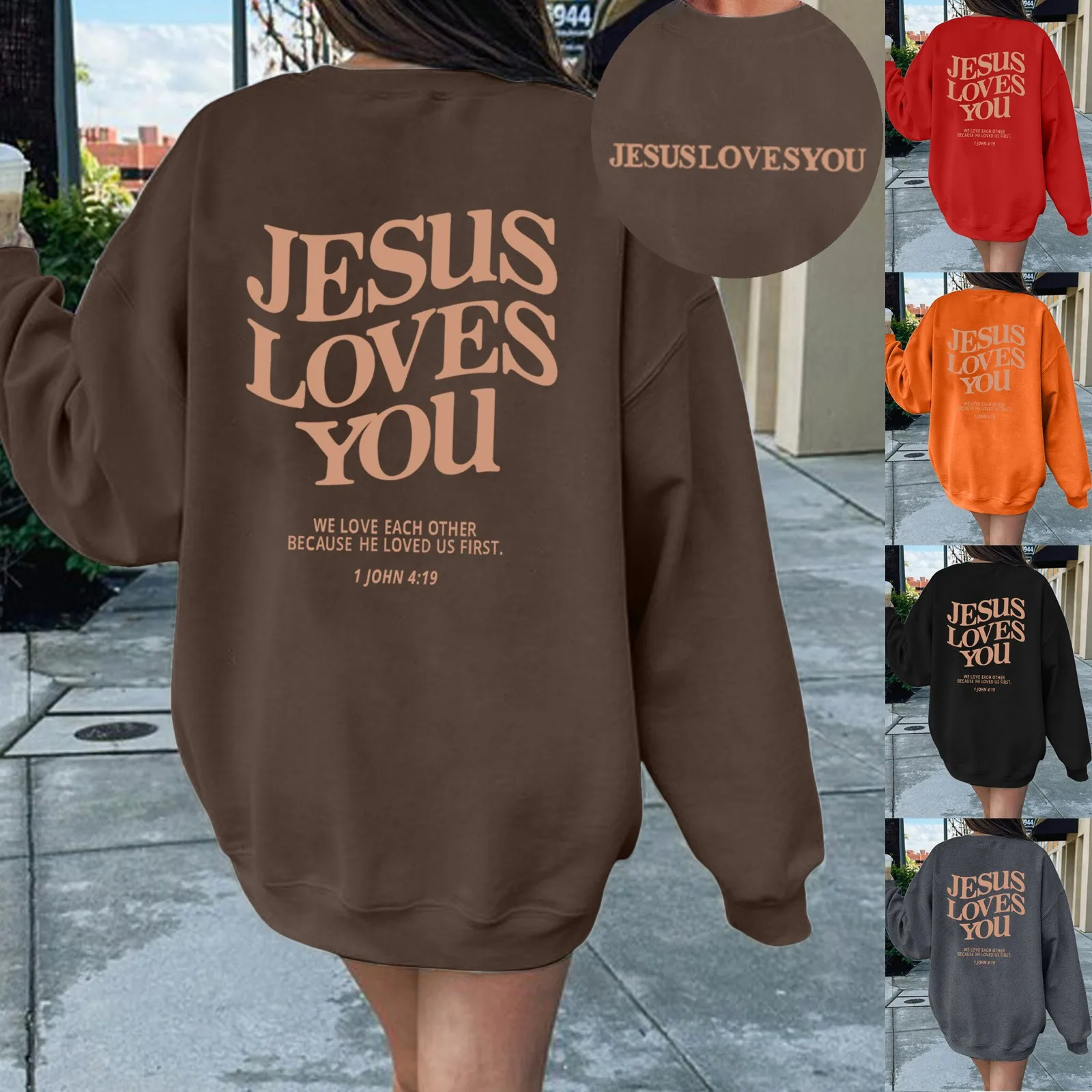 Осенне-зимние толстовки для женщин с круглым вырезом однотонный пуловер