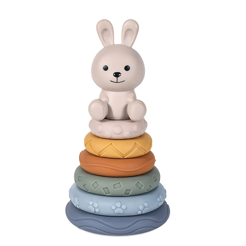 Силиконовые строительные блоки Монтессори для малышей от 0 до 12 месяцев