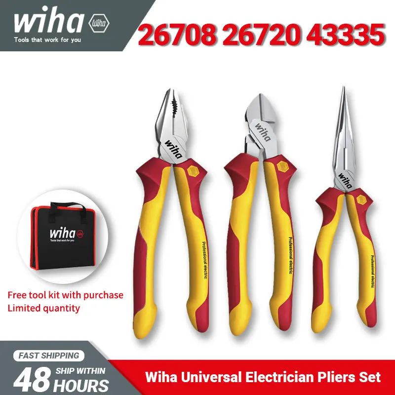 Набор плоскогубцев Wiha с комбинированными плоскогубцами Bag 26708 и ненусольними