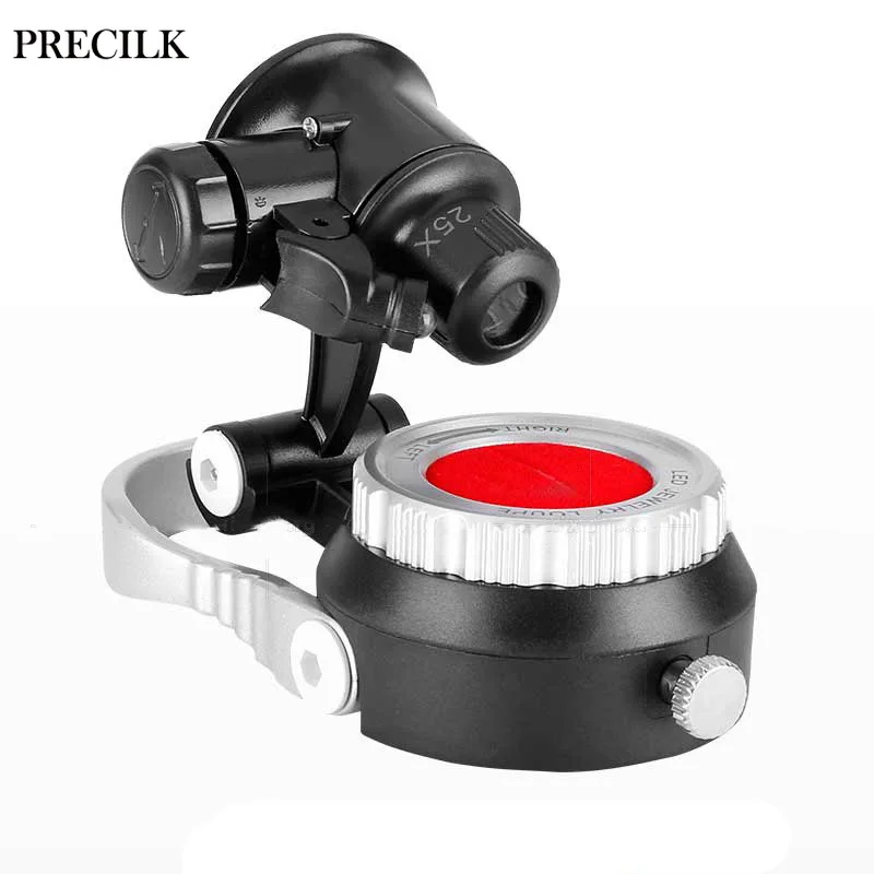 

10X 20X 25X Metal Base Magnifiers Diamond Jadeite Ring LED Light Identification Magnifying Glass Antique Identification Loupe