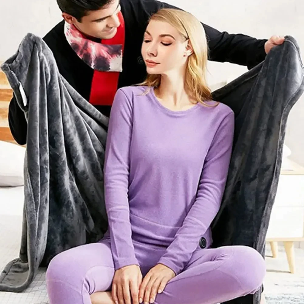 НОВОЕ одеяло с электрическим подогревом USB 3 уровня нагрева флисовое носимое для