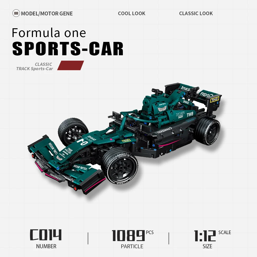 

Creative Expert High-tech Green F1 Formula 1 RC Super Racing Car Moc Bricks Technical Model Building Blocks Toys C014 1089pcs