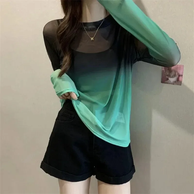 Футболка женская с открытой спиной тонкая Свободная рубашка из вискозы