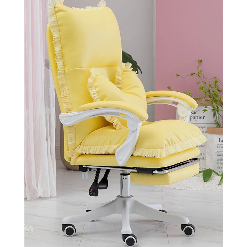 Модный новый продукт розовое кружевное компьютерное кресло игровое для девочек