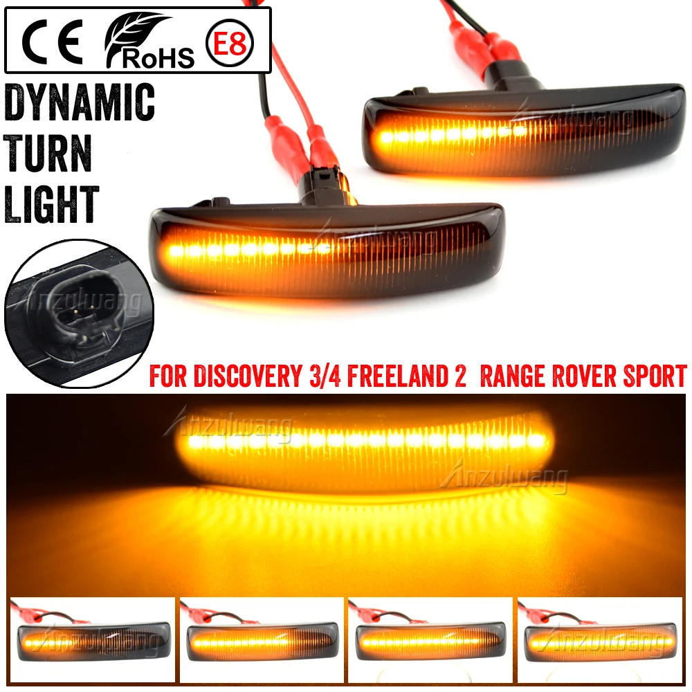

2Pcs LED Turn Signal Dynamic Side Marker Lamp Repeater Indicator Light For Land Rover Freeland 2 Discovery 3 4 Rover Sport L320