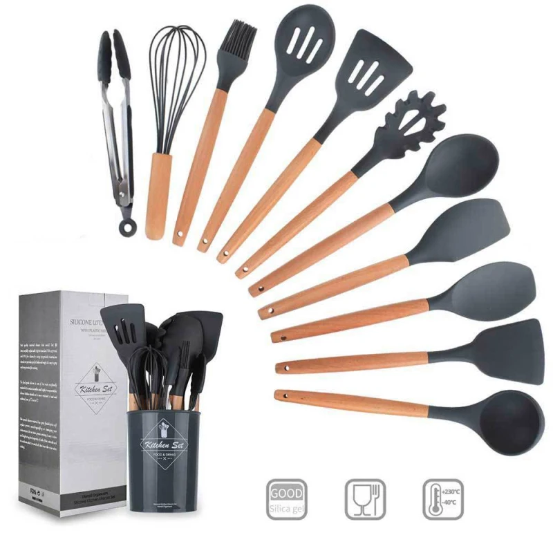 

Cooking Tool SetsSet Of Household Kitchen Spatula Sets Kitchen Utensils Silicone Wooden Spatula Kitchen Cooking Tool Sets