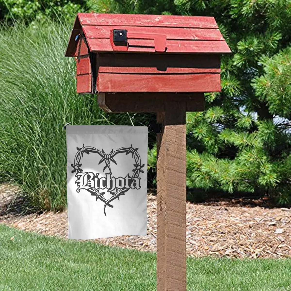 Пользовательский Karol G Bichota в форме сердца Садовый флаг 12x18 дюймов двусторонний с