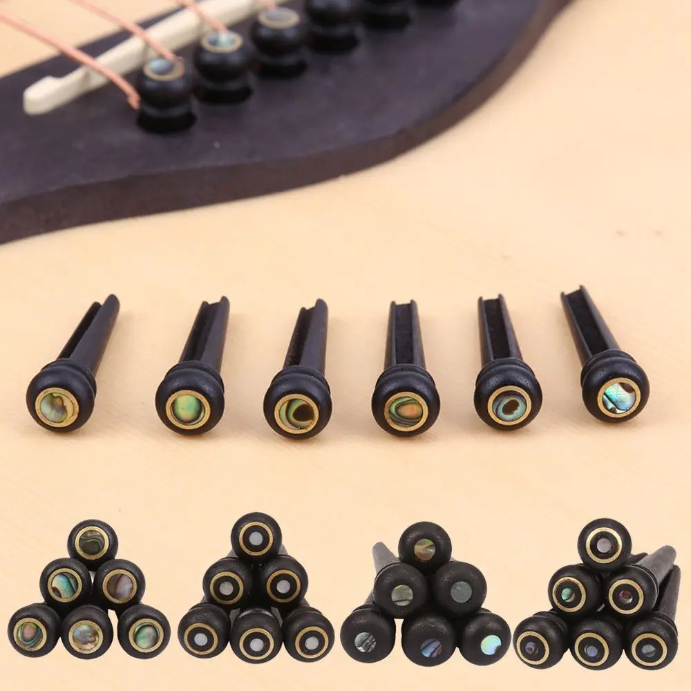 

Wooden Folk Acoustic Guitar Accessories Guitar Strings Nail Inlaid shell Fret Holder Rosewood Bridge Pins