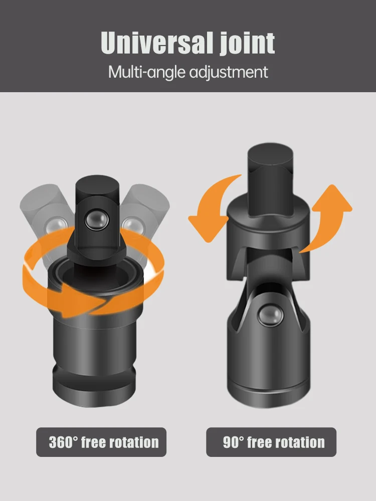 Поворотный ударный Универсальный торцевой ключ 90 360 градусов вращающийся