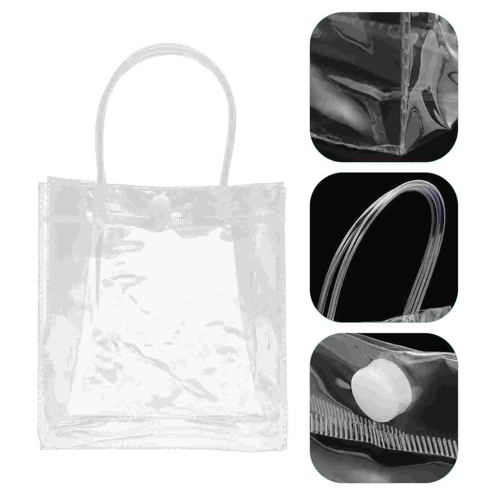 

12 Pcs Reusable Clear Gift Bag Clear Wrapping Bags Transparent Gift Bags Tote Gift Bag Clear Goodie Bags