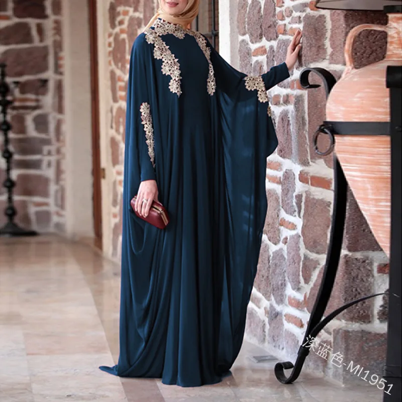 Мусульманские модные платья для выпускного вечера платья Largos вечерние платья Abaya Kaftan 2022 Женские однотонные кружевные свободные длинные юбки