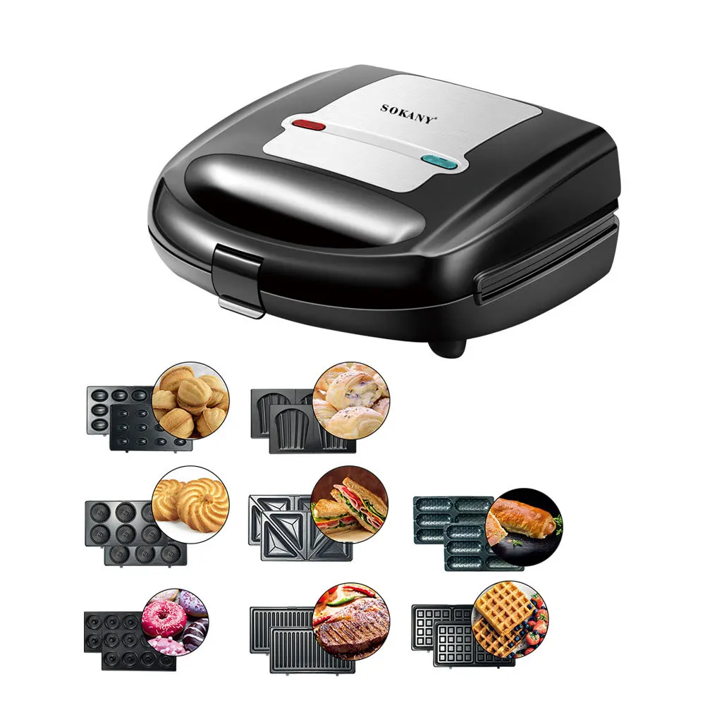 8-in-1 Indoor Grill, Waffle Maker, Panini Press, Sandwich Machine, Griddle, Toaster, Breakfast machine