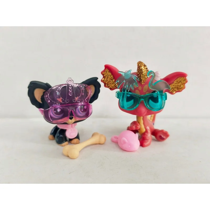 2 шт./лот LPS фигурка собаки дракона # 7073 2484 Вт/аксессуары Littlest Pet Shop игрушка