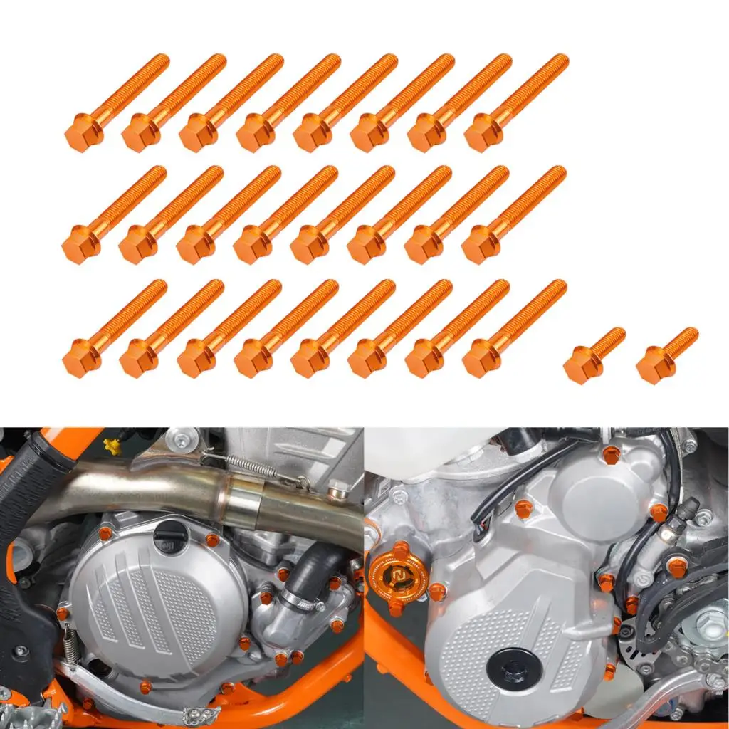 

26 шт. для KTM 390 DUKE Adventure 390 2013-2022 2014 2015 016 крышка сцепления Крышка зажигания Масляный Фильтр Крышка M5 M6 Комплект болтов двигателя