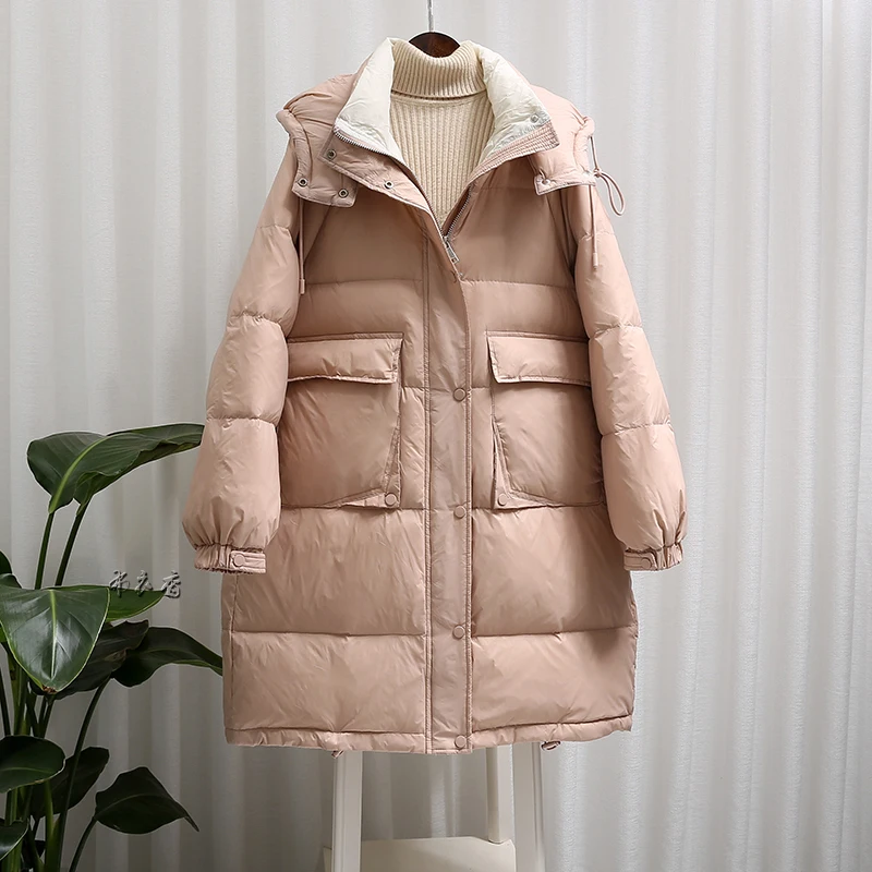 

New Women Fashion Down Jacket Casual Style Autumn Winter Long Coats And Parkas Female Outwear