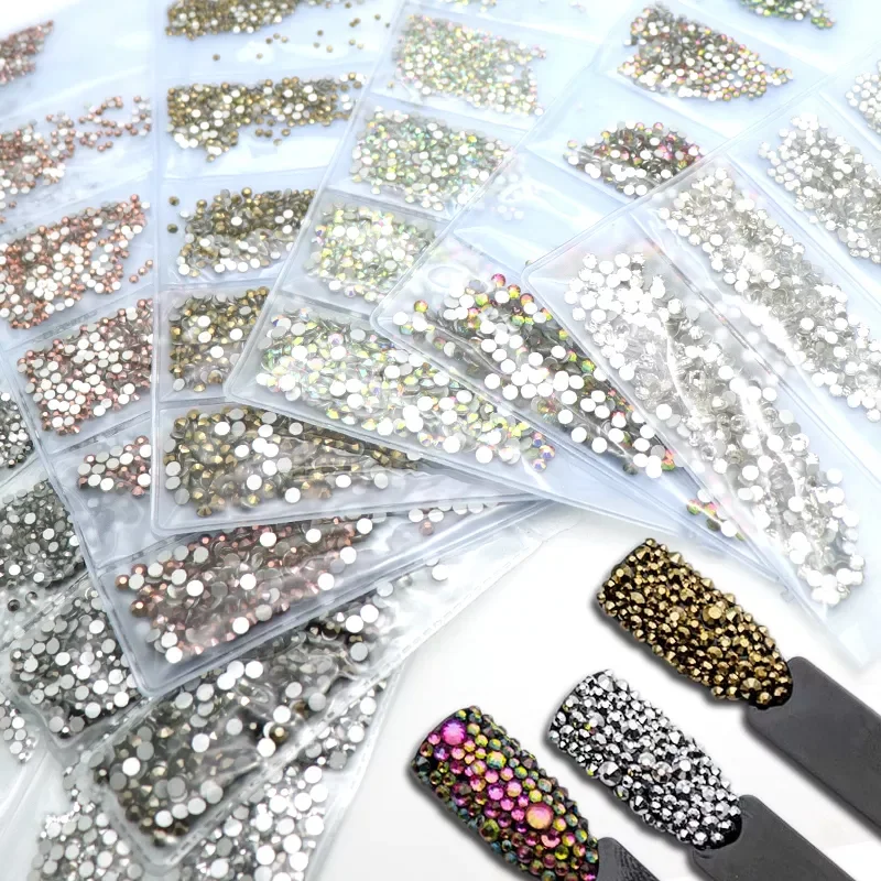 

NEW IN Multi-size Crystal Manicure Rhinestones Nail Decoration Strass Charms Stones For 3D Designs Nails Accessoires