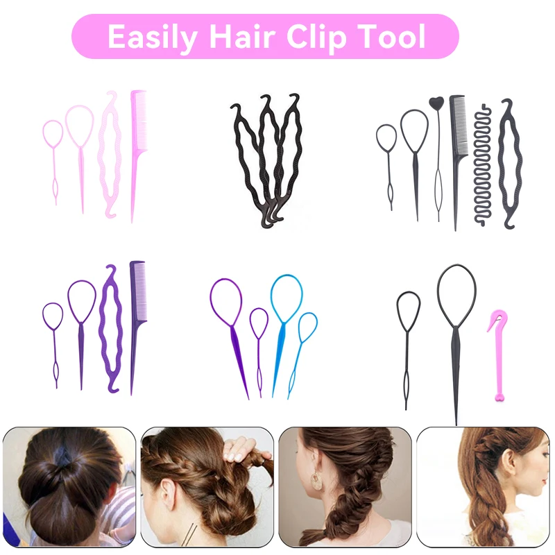 

1set Donut Bun Maker DIY Women Hair Accessories Braid Styling Hairpins Barrettes Twist Hair Clips Hairstyle Braiding Tools