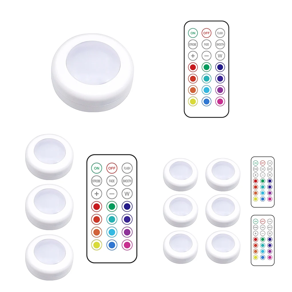 

LED Closet Cabinet Lights Remote Control Kitchen Lamp Battery Operated