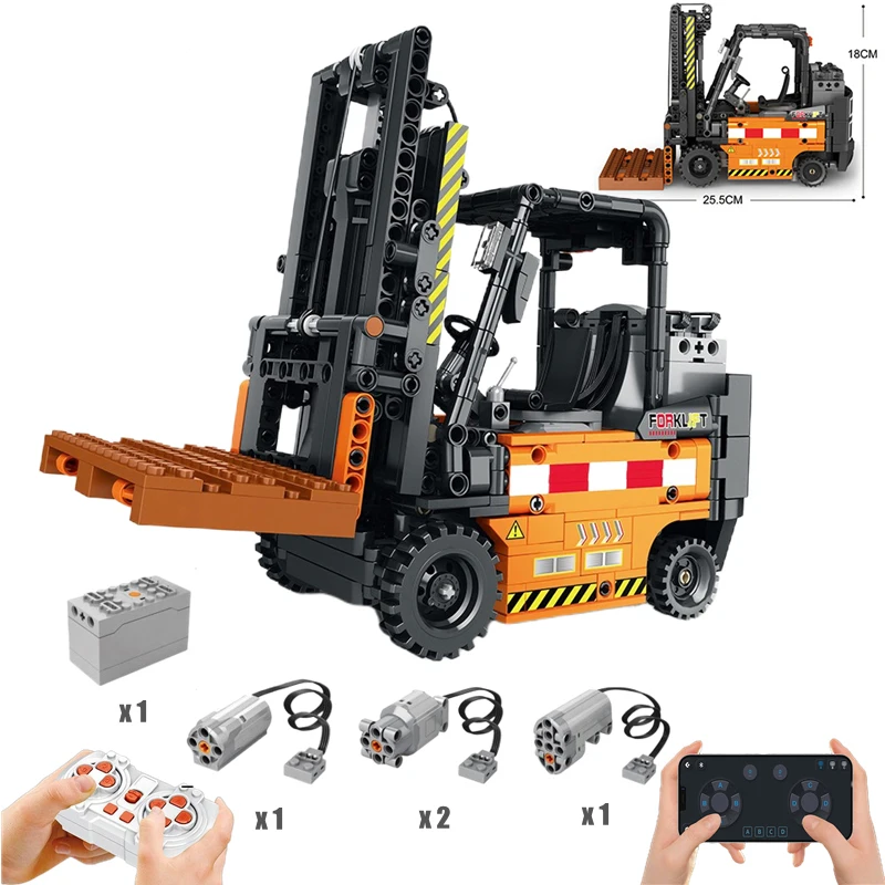 

City high tech APP Technical Remote Control Mechanical D11 Bulldozer excavator crane Forklift Model Building Blocks Toys Gifts
