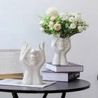 Искусственное украшение для тела, поделки, простое лицо, Цветочная композиция для гостиной, Скандинавская декорация, ваза для дома, украшение для дома