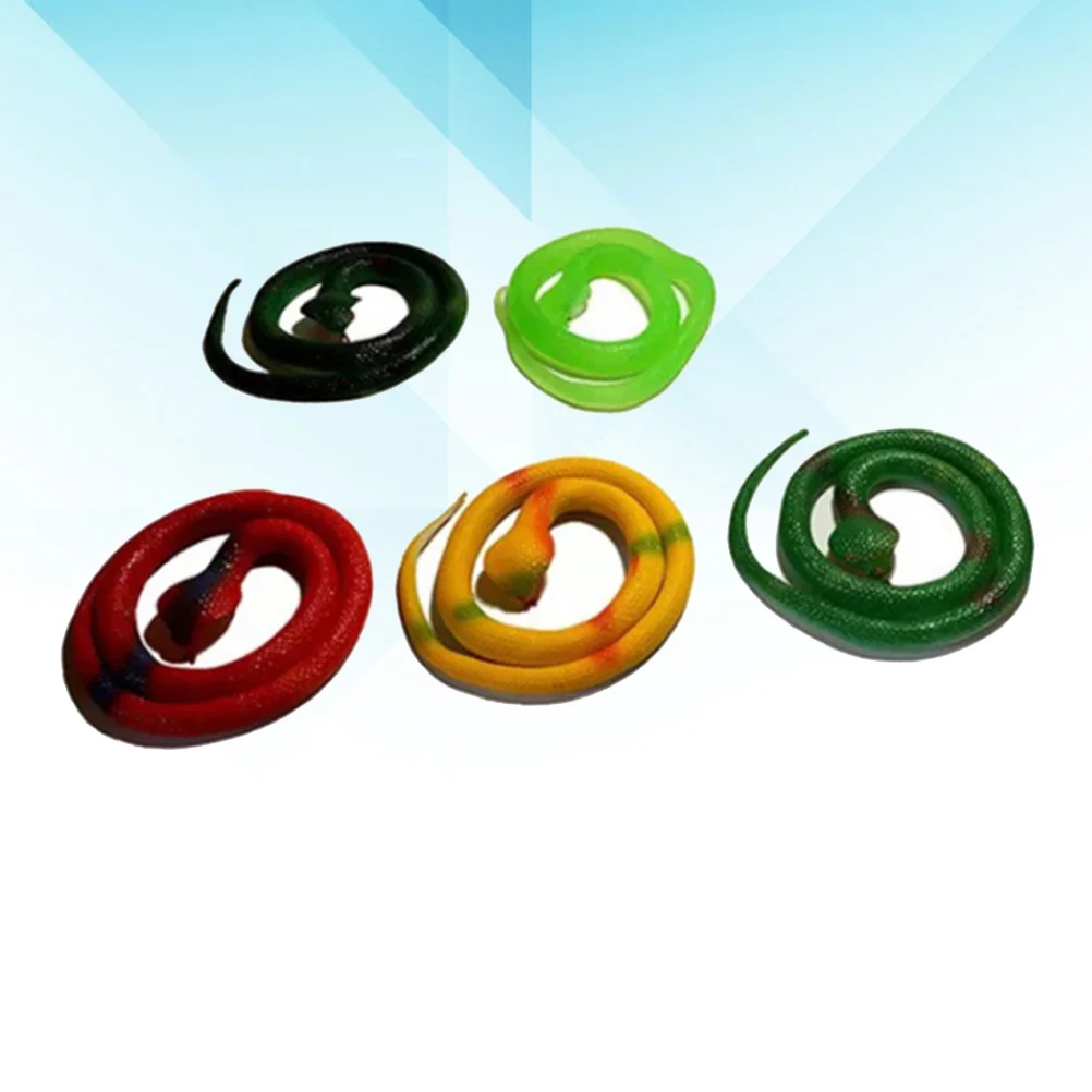 

5pcs Artificial Rubber Snake Prank Prop Halloween Trick Scary Toy for Party Festival Cosplay