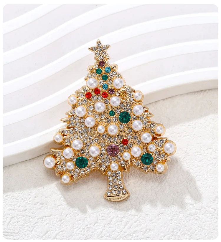 Унисекс для женщин и мужчин роскошная брошь с цирконом рождественская елка