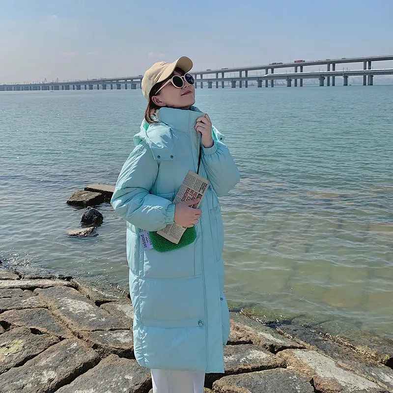 2023 Winter Women Long Parkas Coat Casual Hooded Thick Warm Windproof Parkas Jackets Fashion Female Outwear Pockets Jacket S75