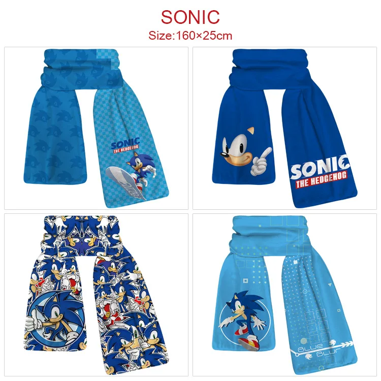 

Sonics New Scarf Wrap Christmas Gift Apparel Accessories Cartoon Super Soft Plush Neck Autumn Winter Men and Women Warm Shawl