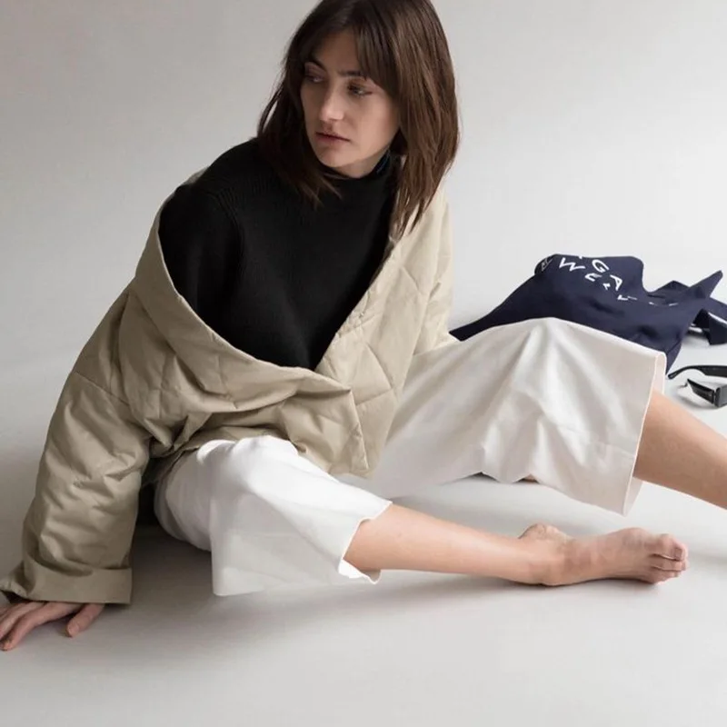 2022 Autumn and Winter New Style Urban Casual Women's Cotton Padded Collar Cotton Padded Commuter Daily Warm