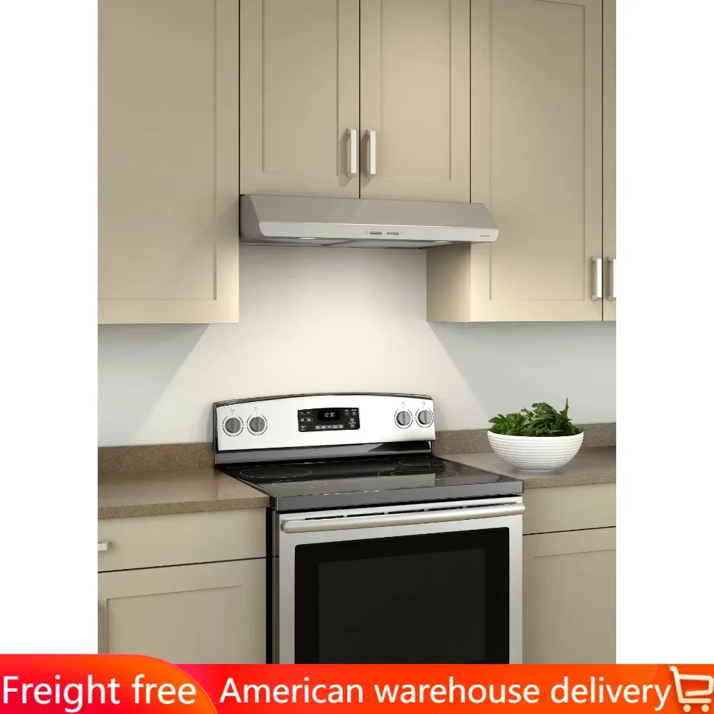 30-Inch Convertible Under-Cabinet Range Hood, 250 CFM, Stainless Steel