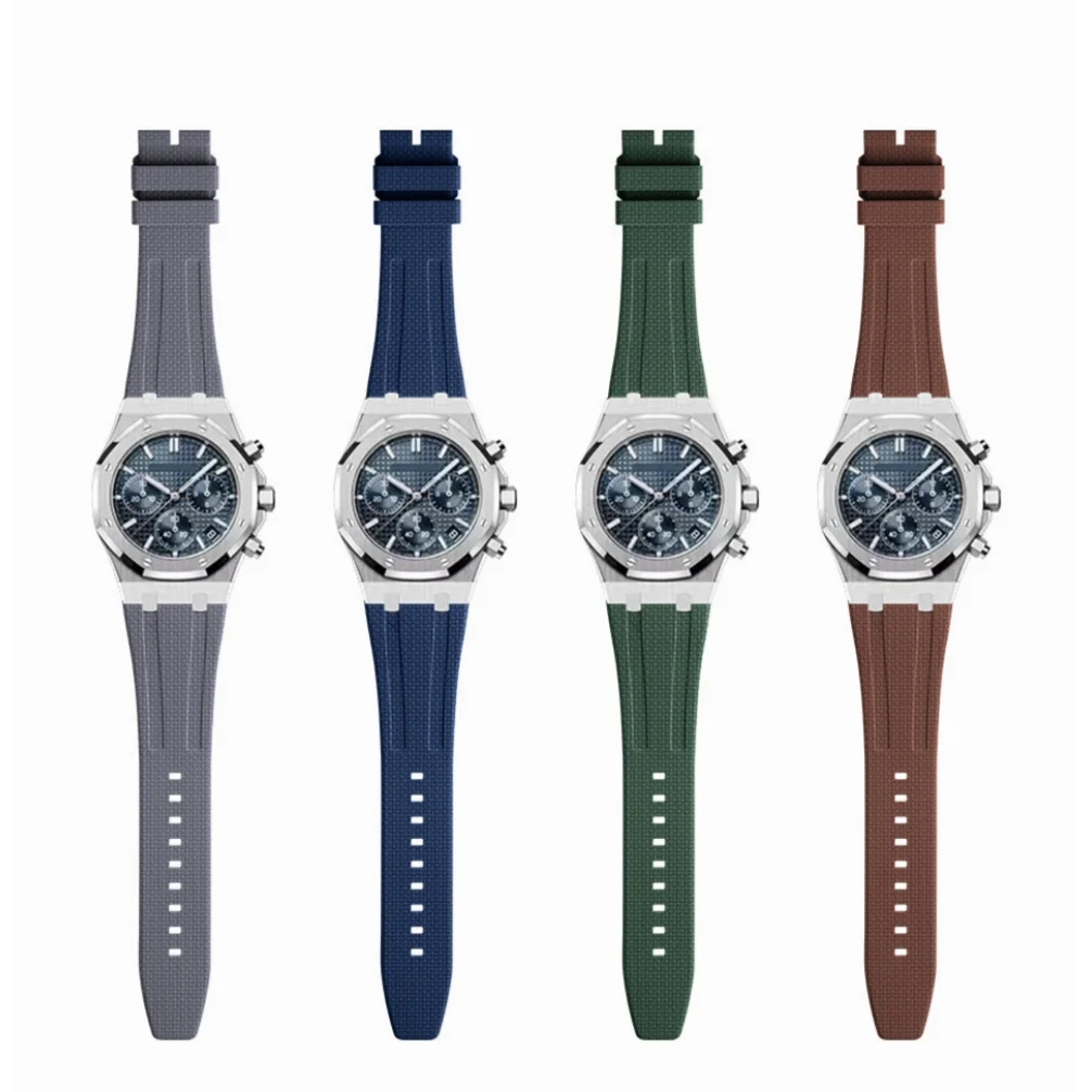 Подходит для Audemars Piguet Royal Oak, ремешок для часов из каучука FKM с узором под парусную ткань, для моделей AP15400262401550026331, 26 мм. (art.: 3920da3346beb) - 3920da3346beb