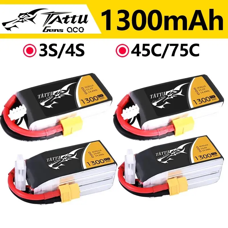 ACE Tattu LiPo аккумуляторная батарея 3S 4S 1300 мАч 75C 45C1P для RC FPV гоночного дрона