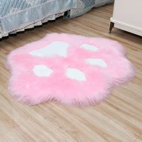 cat paw soft plush carpet sheepskin bedroom carpet imitation wool long hair bedside mat sofa floor mats living room fur rugs