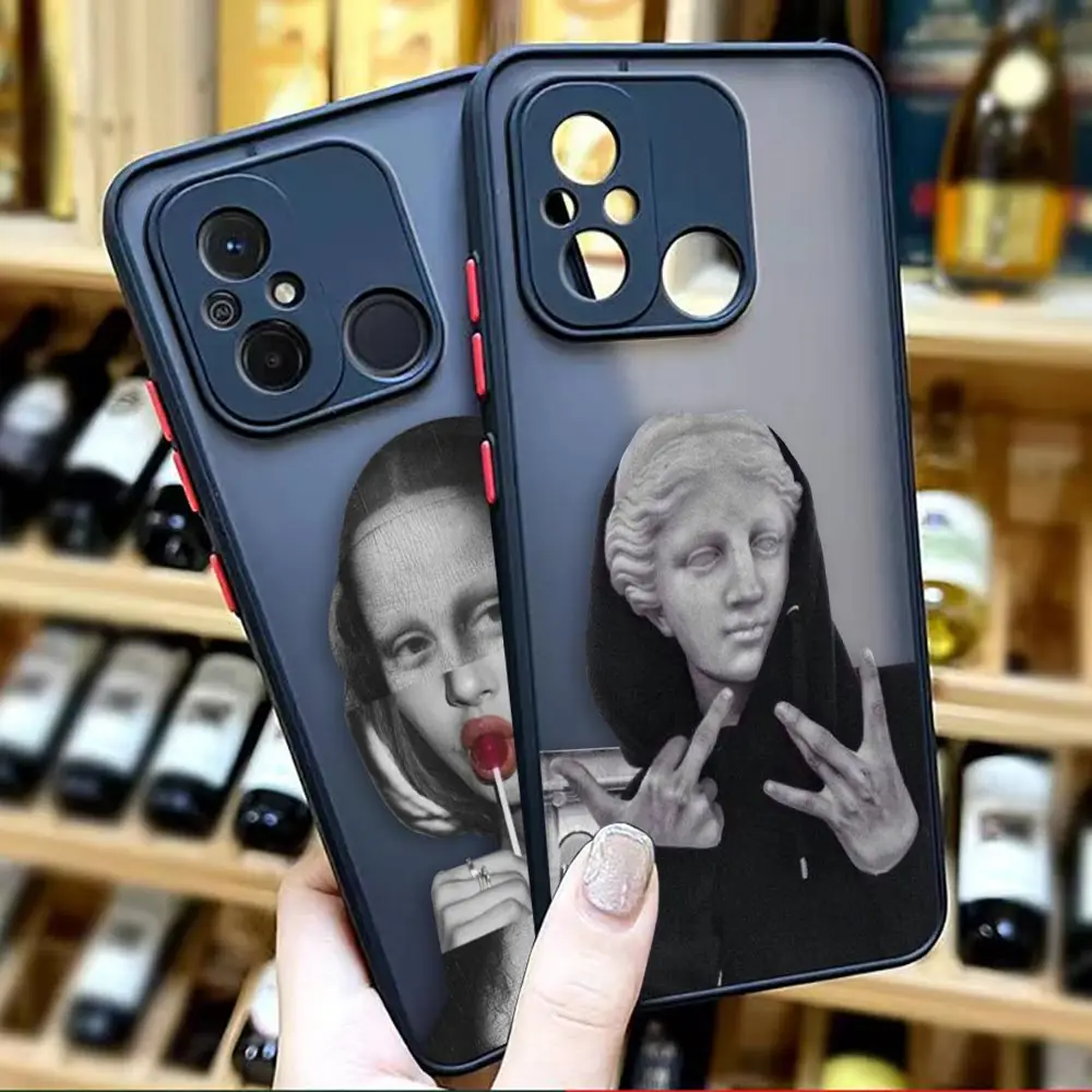 

Matte Case for Redmi A1 K50 K40 K30 K20 10X 10C 10 9C 9T 9A 9 8 7 PRO Case Funda Capa Cover Art Aesthetic David Mona Lisa Comics