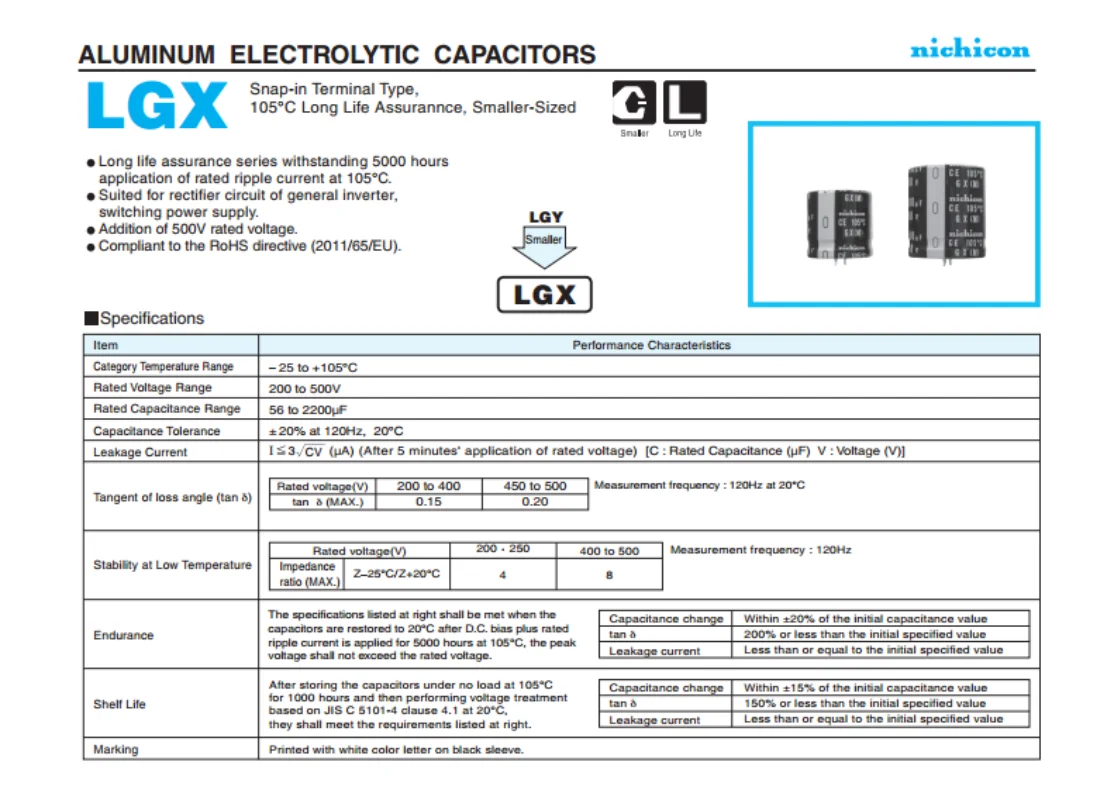 (1 шт.) 450 в 470 мкФ 35*45 Nichicon 470UF450V 35X45 GX высокая частота низкое сопротивление