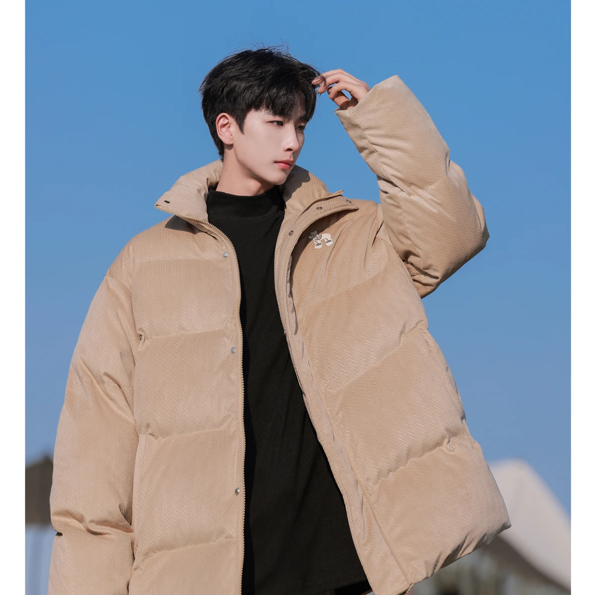 Вельветовый пуховик с хлопковой подкладкой мужская зимняя утолщенная теплая