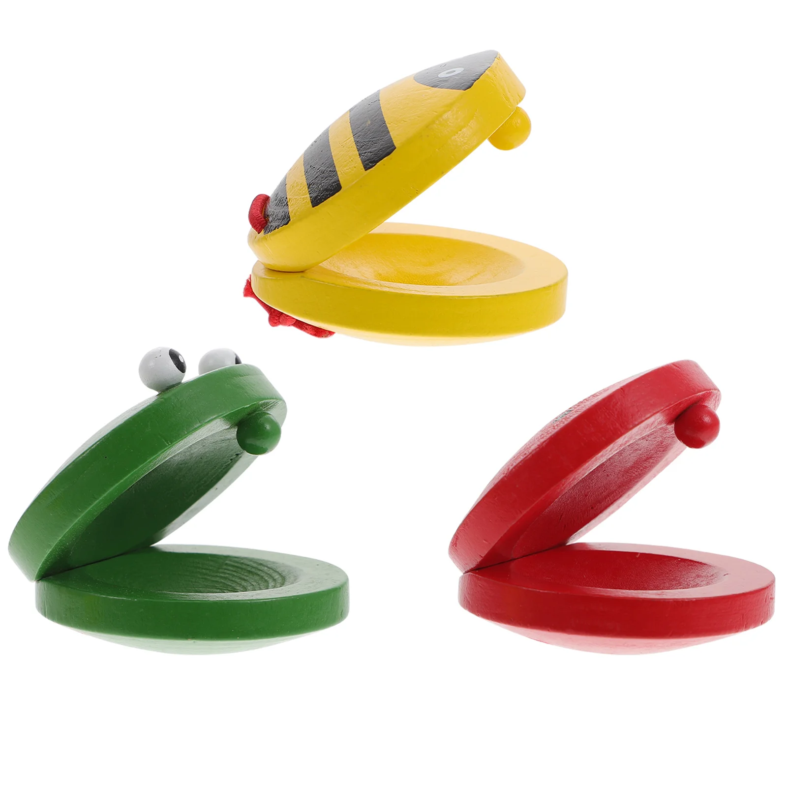 

3pcs Castanet Wooden Finger Castanets Children Toys for Party Favors Hand Percussion Instrument