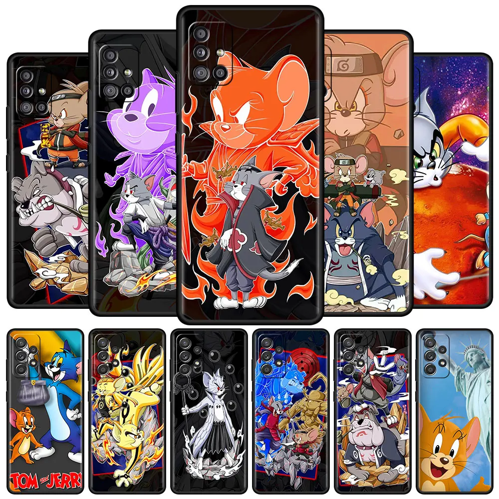 

Black Estuche Case For Samsung Galaxy A52 A51 A72 A71 A22 A12 A21s A50 SmartPhone A32 A02s A31 Celular Funda Tomss Jerrys Cute