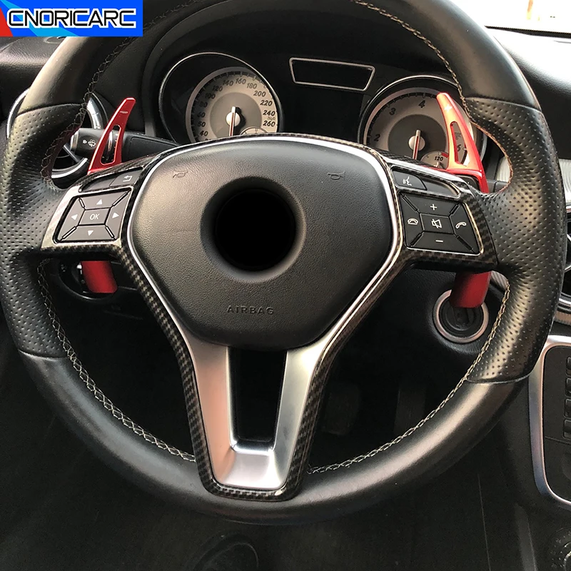 

Отделка Рамы рулевого колеса, узор из углеродного волокна для Mercedes Benz A B C CLA GLA GLK Class C117 W176 W246 W204 X156, автомобильные аксессуары