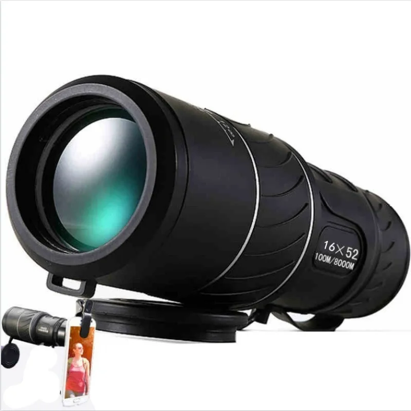

Hot16x52 Dual Focus Zoom Telescope Optic Lens Day Vision Armoring Travel Monocular Telescope Tourism Scope Binoculars For Gift